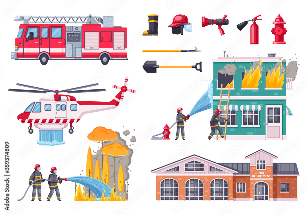 Fire Fighters Icon Set Fire Fighters Icon Set