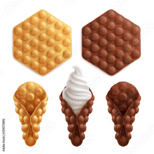 Bubble Waffles Icon Set