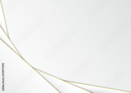 Modern luxury gold metallic and white abstract backgroud design overlap layer style