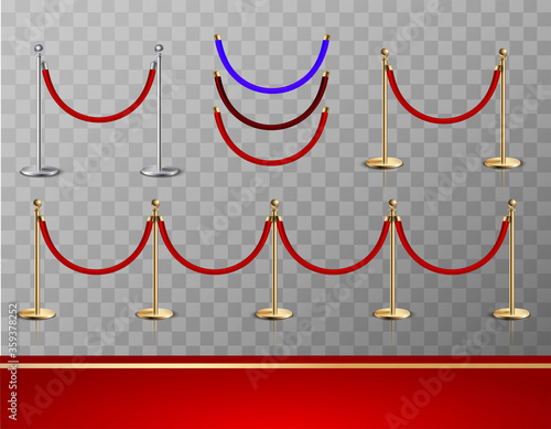 Red Carpet Realistic Icon Set