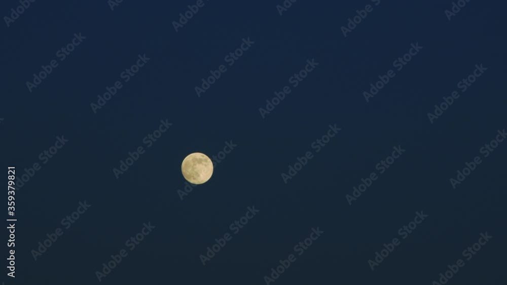 The full moon in the night sky