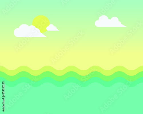 vector illustration of a summer beach landscape 