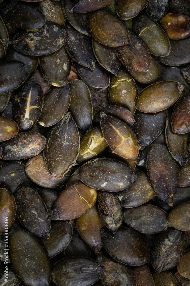 Natural sunflower seeds close-up Natural sunflower seeds close-up