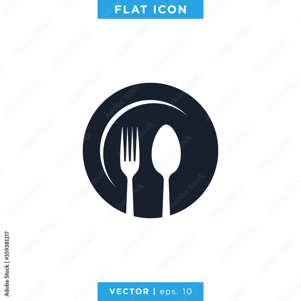Food, Restaurant Icon Vector Logo Design Template. Spoon, Fork and Knife Symbol Food, Restaurant Icon Vector Logo Design Template. Spoon, Fork and Knife Symbol