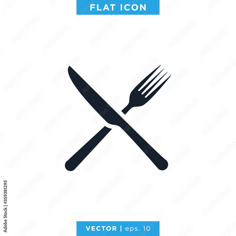 Food, Restaurant Icon Vector Logo Design Template. Spoon, Fork and Knife Symbol Food, Restaurant Icon Vector Logo Design Template. Spoon, Fork and Knife Symbol