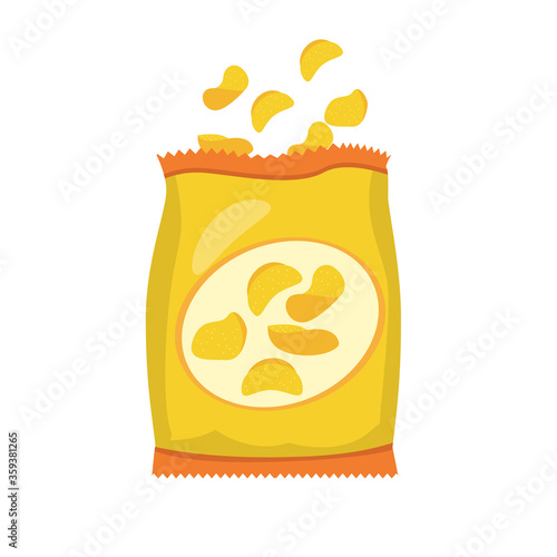 bag of chips vector illustration with flat design isolated on white background 