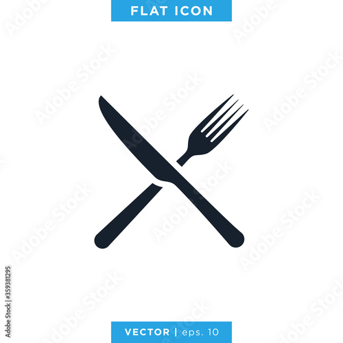 Food, Restaurant Icon Vector Logo Design Template. Spoon, Fork and Knife Symbol