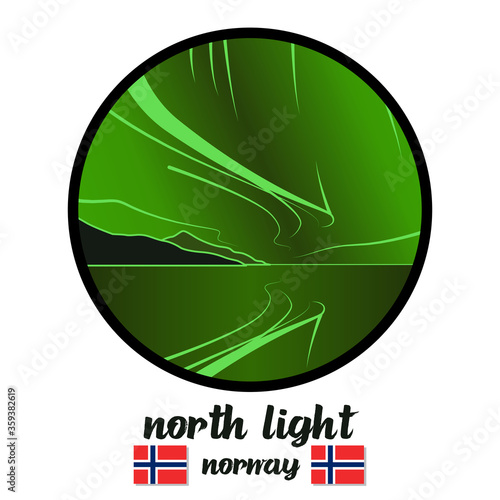 Circle Icon North Light. Vector Illustration