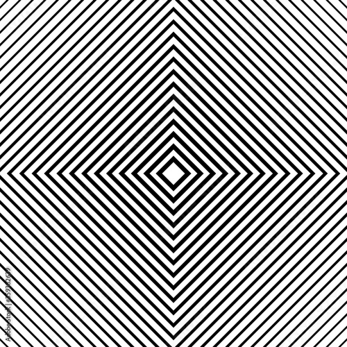 Abstract gradient background of black lines. Hallucination. Optical illusion. Twisted illustration. Futuristic background of lines. Vector illustration.