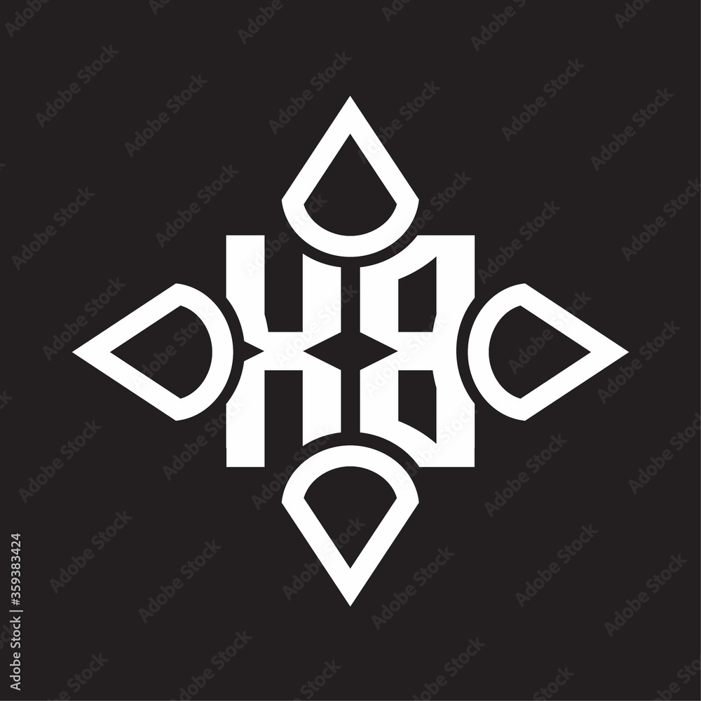 XB Logo monogram with four cone rounded by the shape design template XB Logo monogram with four cone rounded by the shape design template
