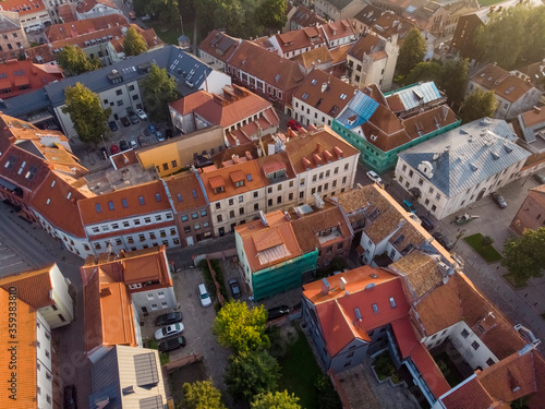Aerial picture of Kaunas old town in Lithuania