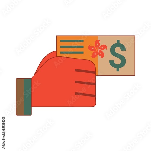hand holding hong kong currency