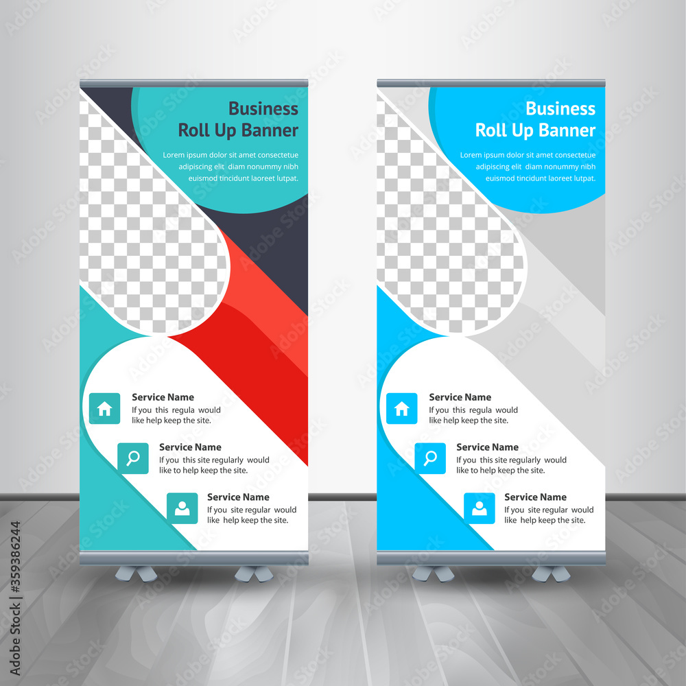 Obraz premium Roll-up for exhibitions, seminar,conference. Universal stand for Marketing.