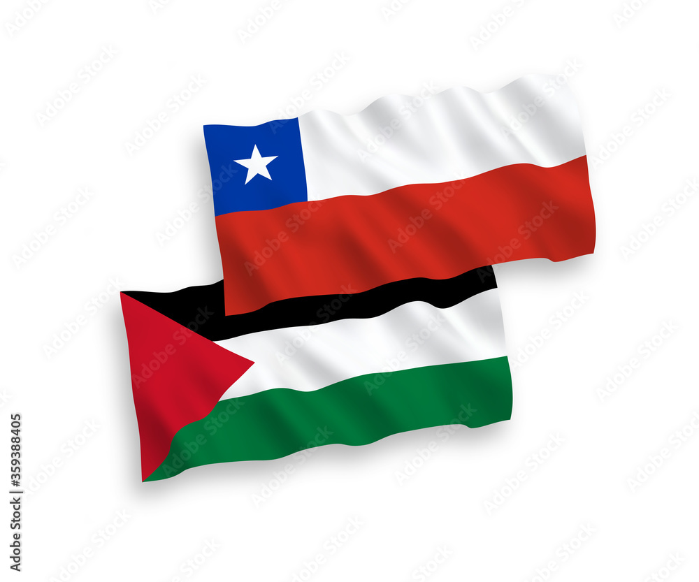 Flags of Chile and Palestine on a white background