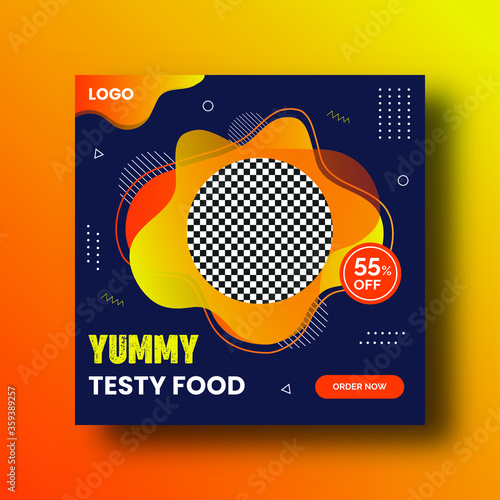 Yummy Testy food social media post banner template for digital marketing
