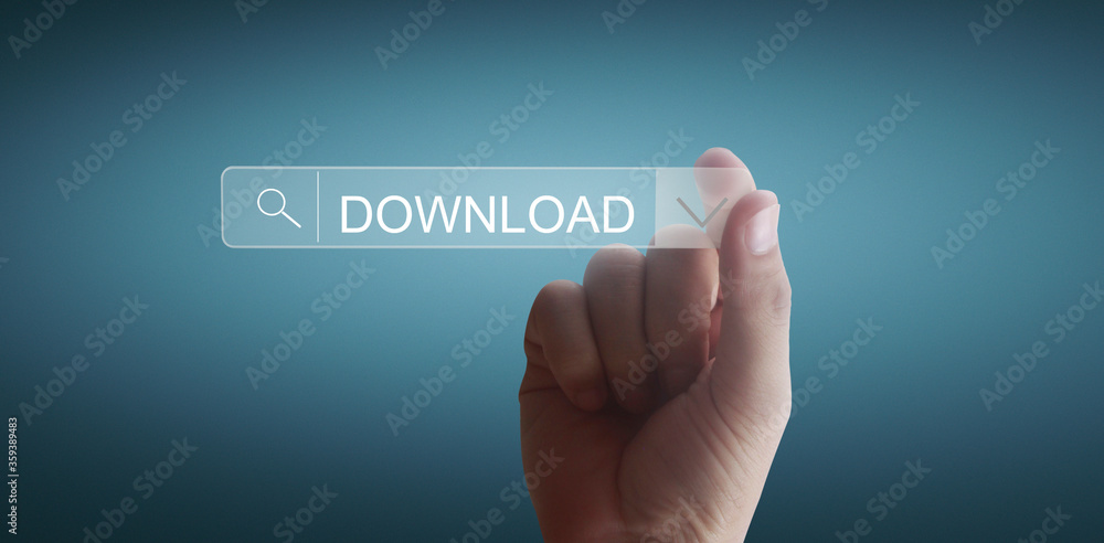 Hands touching button screen interface global connection customer networking Hands touching button screen interface global connection customer networking