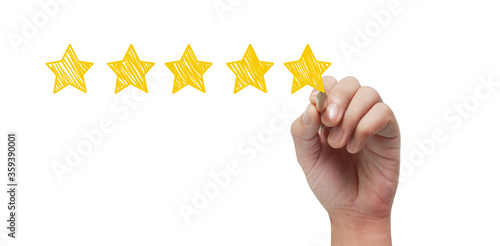  Blurred background rating with hand drawn stars