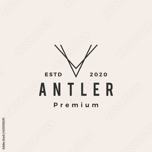 antler v letter hipster vintage logo vector icon illustration