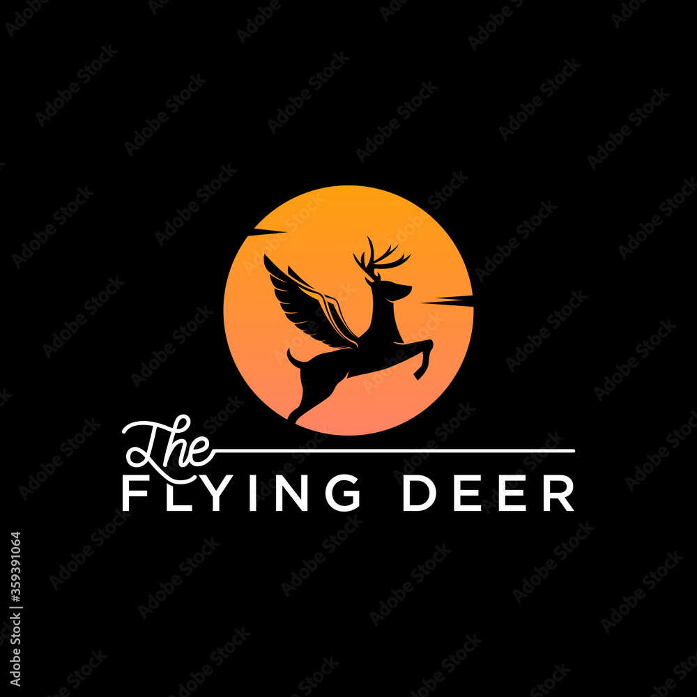 flying deer logo design inspiration