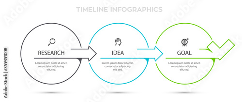 Vector Infographic label design with icons and 3 options or steps. Infographics for business concept. Can be used for presentations banner, workflow layout, process diagram, flow chart, info graph