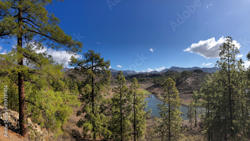 Panoramic Landscape Las Ninas Reservoir on Gran Canaria photo