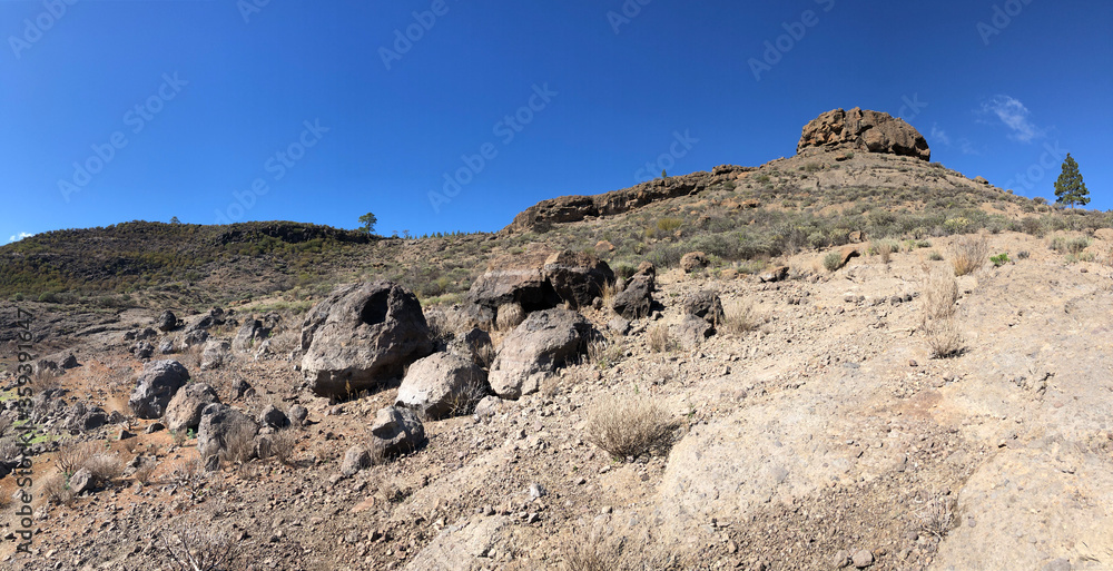Rocky landscape around Las Ninas Reservoir Rocky landscape around Las Ninas Reservoir