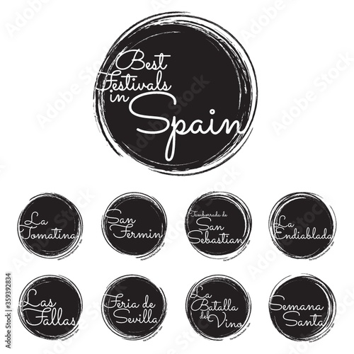 collection of best festivals in spain stamps