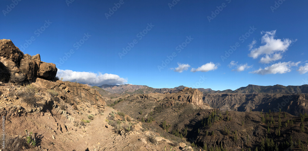 Panoramic scenery around Las Ninas Reservoir