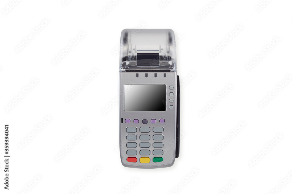 Credit card machine reader on white Credit card machine reader on white