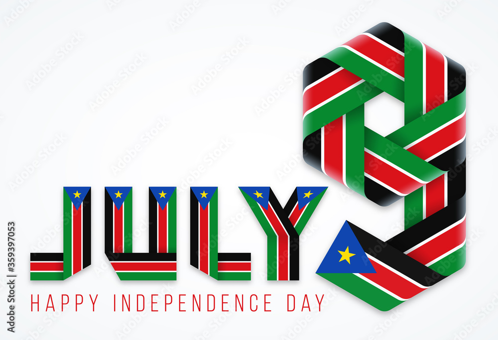 July 9, Independence Day of South Sudan congratulatory design with