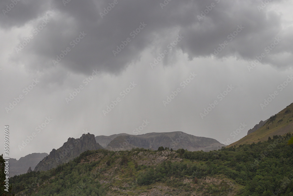 Benasque, Huesca/Spain; Aug. 22, 2017. The Posets-Maladeta Natural Park is a Spanish protected natural space. A stormy afternoon