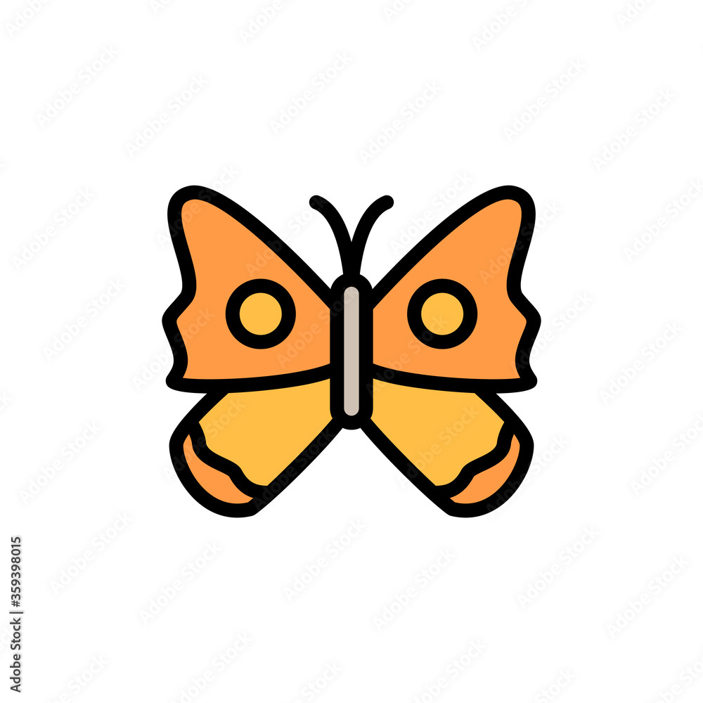 Fototapeta premium Butterfly, insect icon. Simple color with outline vector elements of lepidoptera icons for ui and ux, website or mobile application