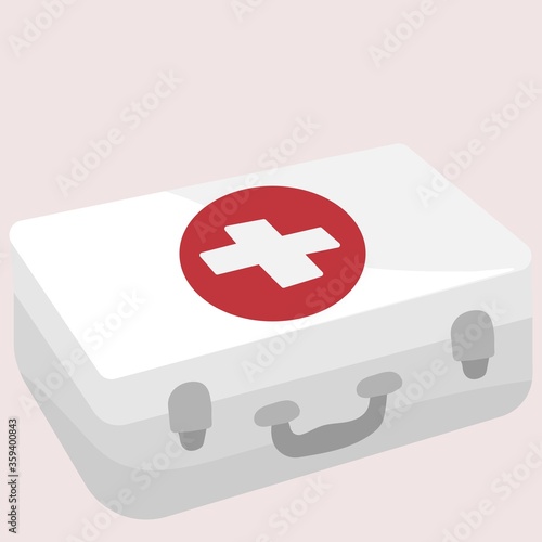 Image of a white first aid kit. Vector image, eps 10