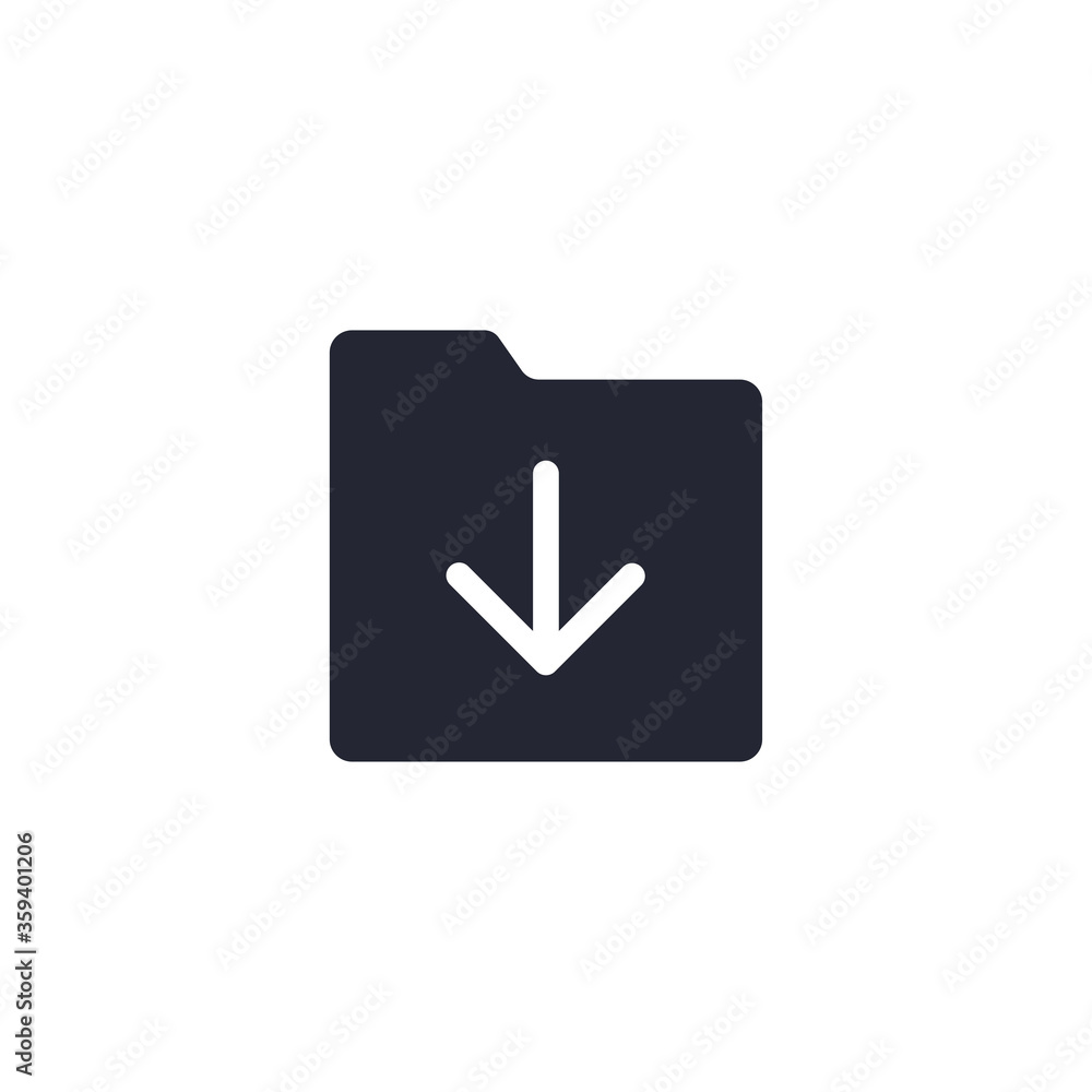 Download folder icon. Vector Illustration Download folder icon. Vector Illustration