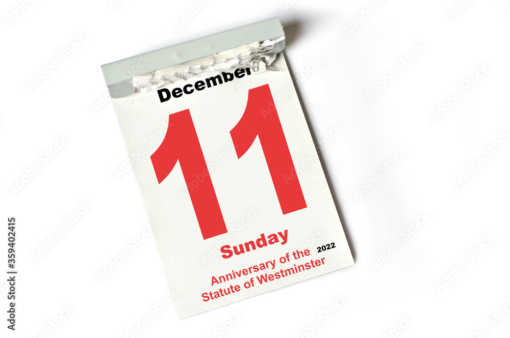 11 December 2022 Anniversary of the Statute of Westminster 11 December 2022 Anniversary of the Statute of Westminster
