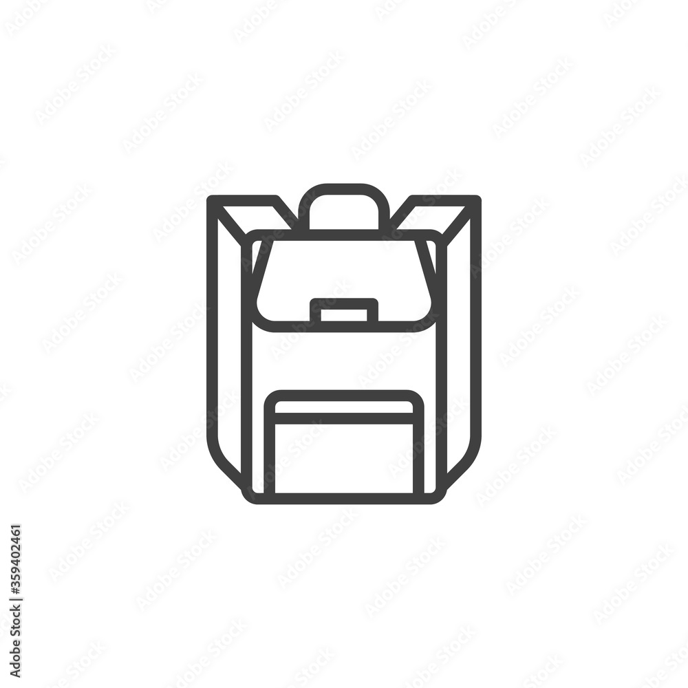 Haversack, rucksack line icon. linear style sign for mobile concept and web design. Backpack, knapsack outline vector icon. Symbol, logo illustration. Vector graphics Haversack, rucksack line icon. linear style sign for mobile concept and web design. Backpack, knapsack outline vector icon. Symbol, logo illustration. Vector graphics