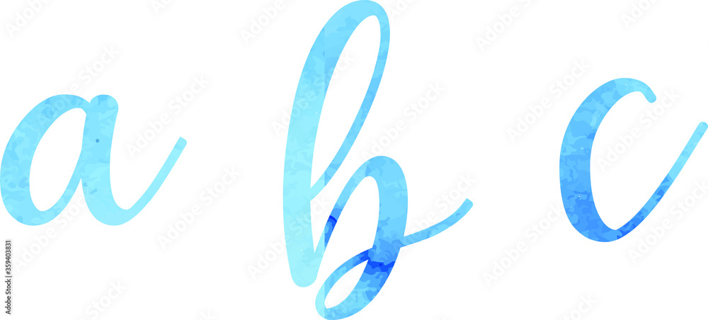 Letters, watercolor blue texture, font, serif, characters, lettering Letters, watercolor blue texture, font, serif, characters, lettering