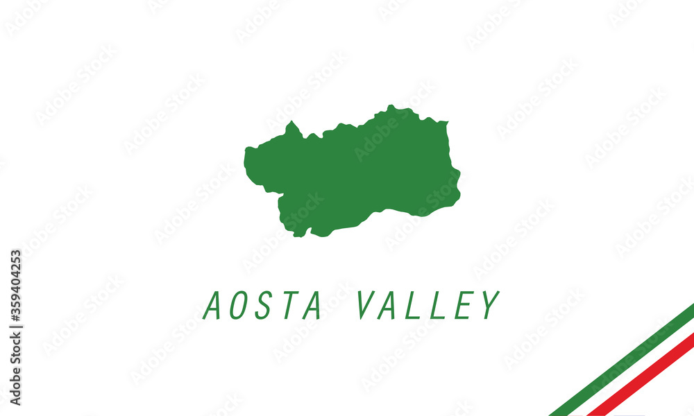 Aosta Valley map Italy region vector illustration 