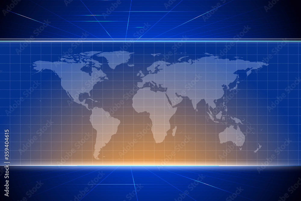 Globe on the blue and orange squares abstract perspective background. Globe on the blue and orange squares abstract perspective background.
