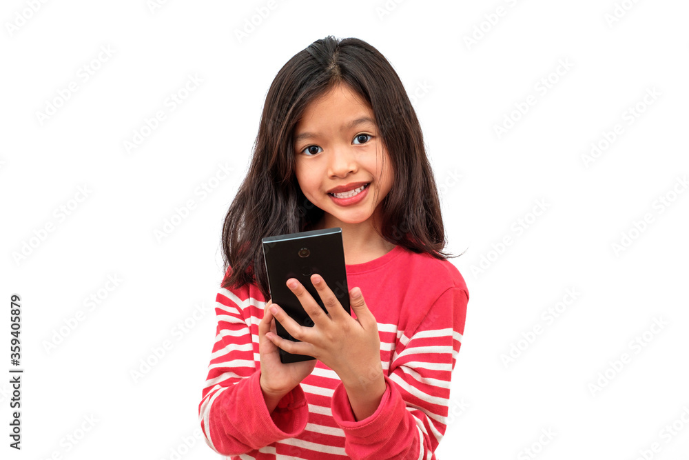 Happy asian girl holding smartphone using mobile online apps, Happy asian girl holding smartphone using mobile online apps,