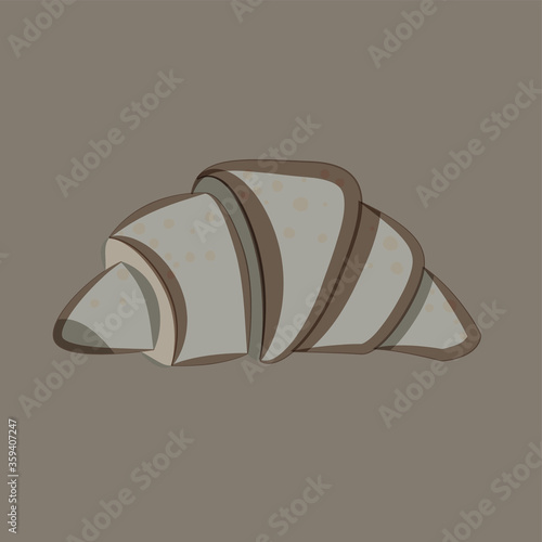 
illustration of croissant on coffee background