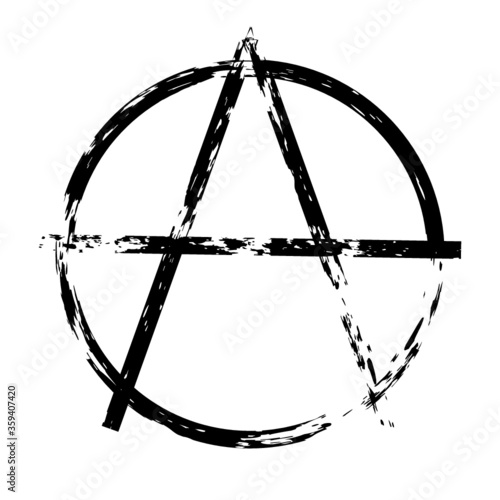 Black Paint Grunge Anarchy Symbol . Vector .