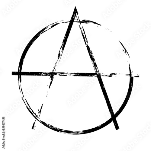 Black Paint Grunge Anarchy Symbol . Vector .