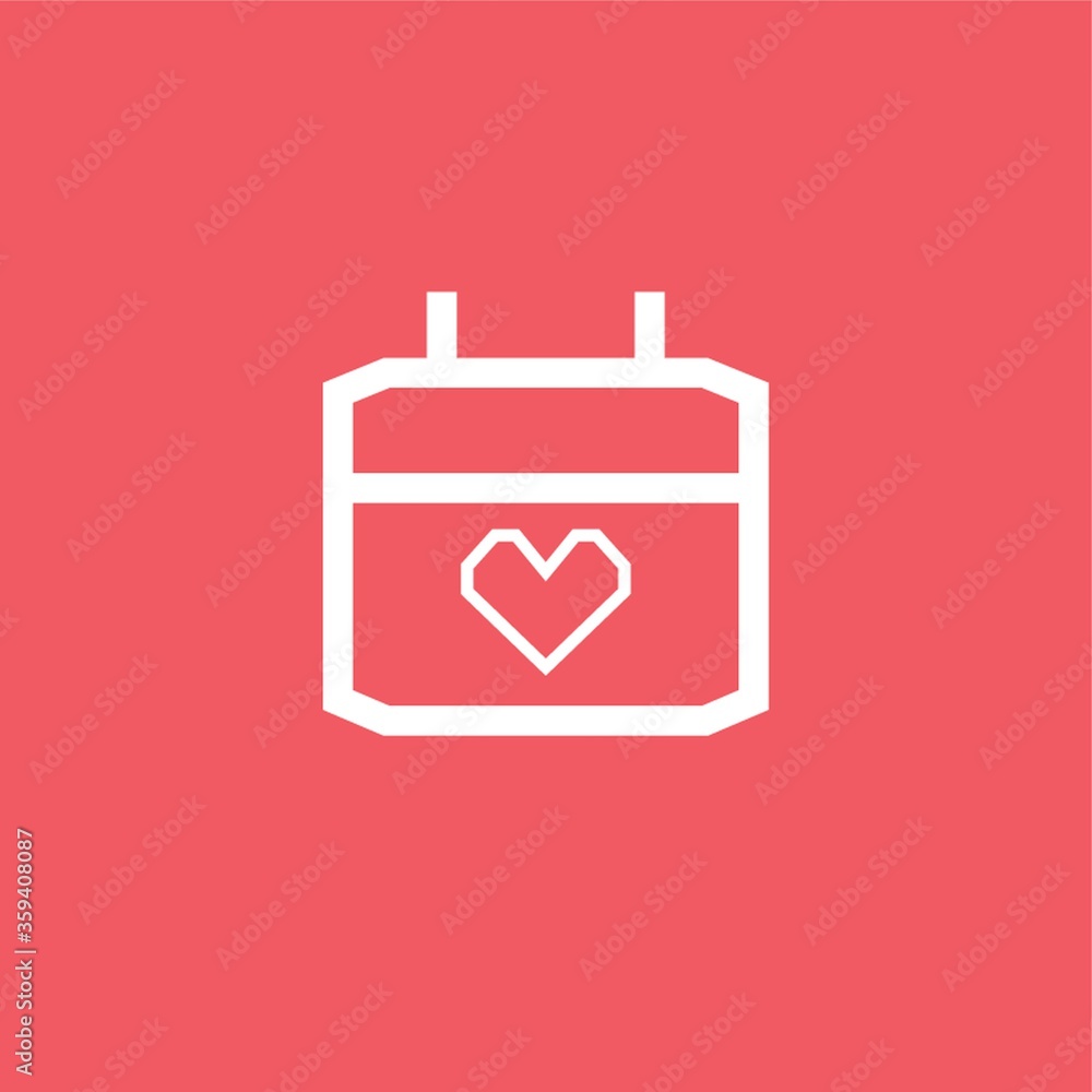 day calendar with heart symbol day calendar with heart symbol