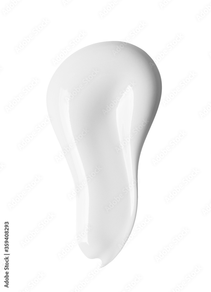 White cosmetic cream smear isolated on white. Skincare product macro. BB cream texture White cosmetic cream smear isolated on white. Skincare product macro. BB cream texture