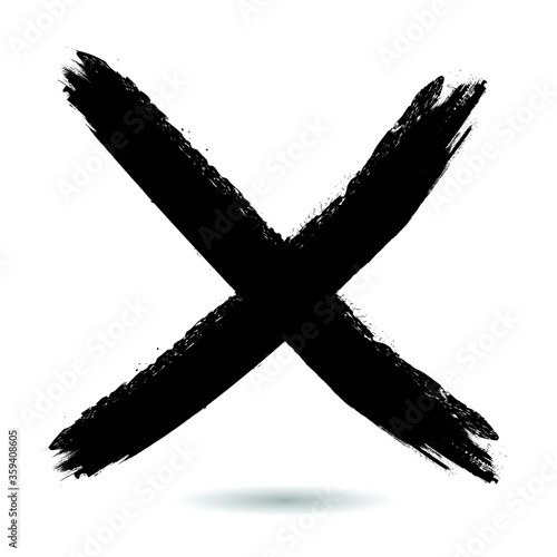 X Marks .Two Red Crossed Vector Brush Strokes. Rejected sign in grunge style.