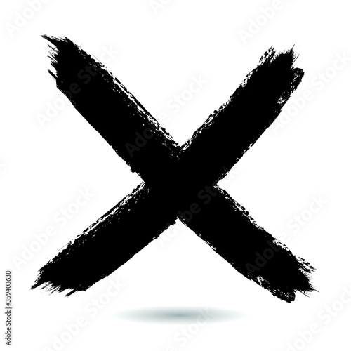 X Marks .Two Red Crossed Vector Brush Strokes. Rejected sign in grunge style.