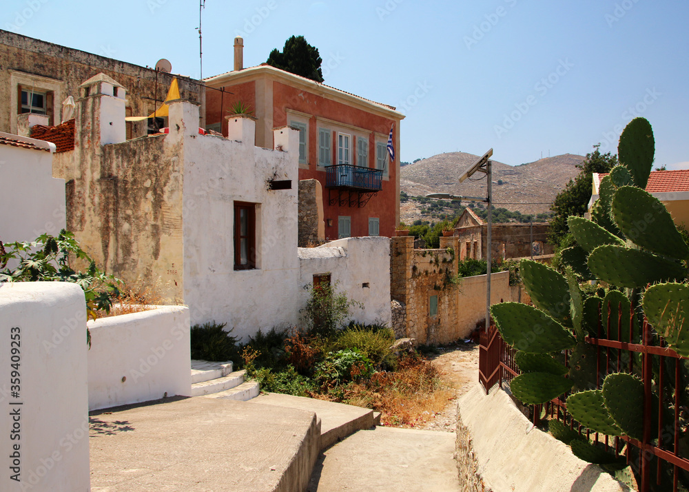 Traditional house in Symi town, Symi island, Greece