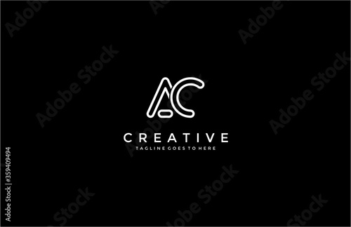 AC Letter Modern Techno Logo Design