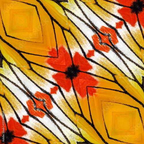 Beautiful Orange and Yellow pattern background made from Painted Jezebel butterfly wings photo